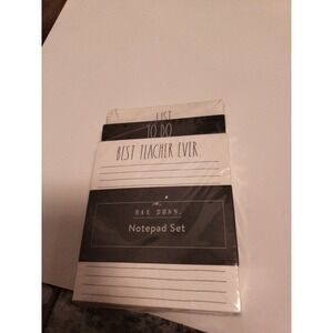 Rae Dunn Best teacher Ever Notepad Set- 3 Notepads- 75 Sheets Each New Sealed
